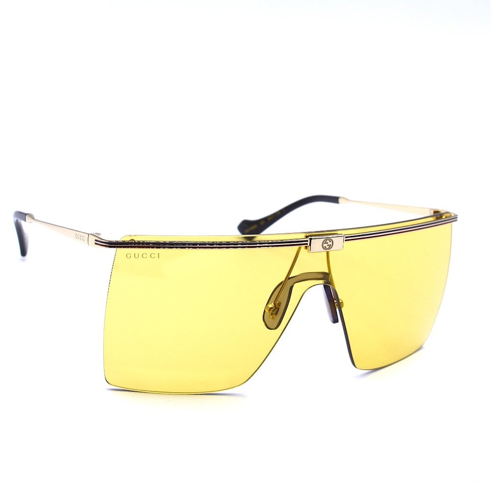 NEW GUCCI GG1096S 003 UNISEX GOLD YELLOW LENS AUTHENTIC SUNGLASSES - Picture 3 of 16